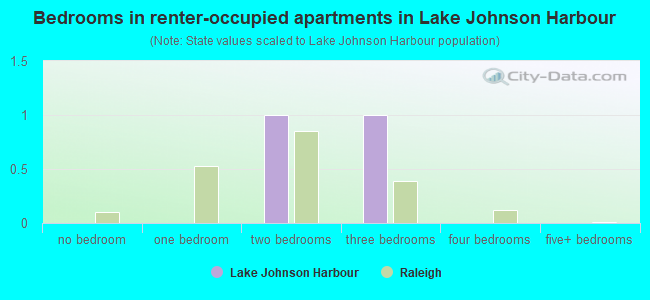 Bedrooms in renter-occupied apartments in Lake Johnson Harbour