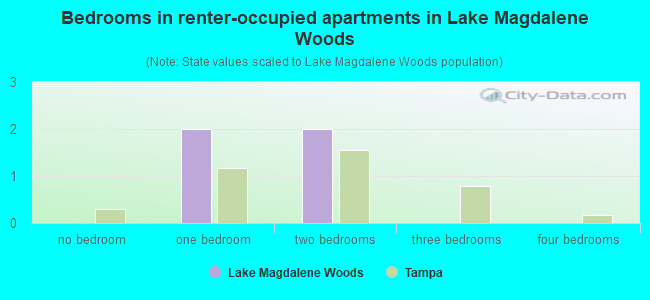 Bedrooms in renter-occupied apartments in Lake Magdalene Woods