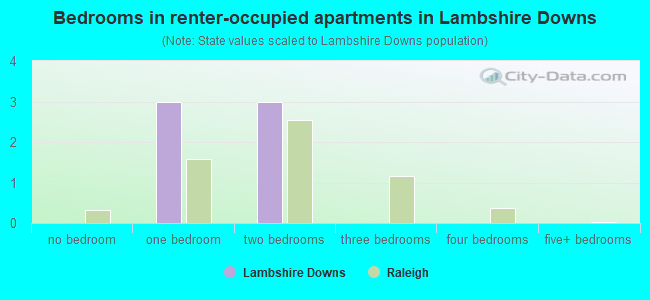 Bedrooms in renter-occupied apartments in Lambshire Downs