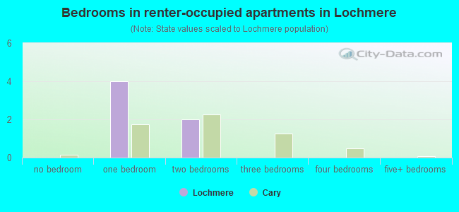 Bedrooms in renter-occupied apartments in Lochmere