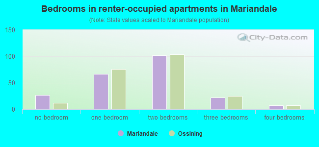 Bedrooms in renter-occupied apartments in Mariandale