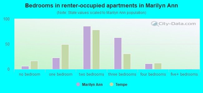 Bedrooms in renter-occupied apartments in Marilyn Ann