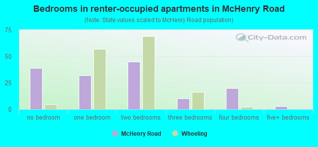 Bedrooms in renter-occupied apartments in McHenry Road