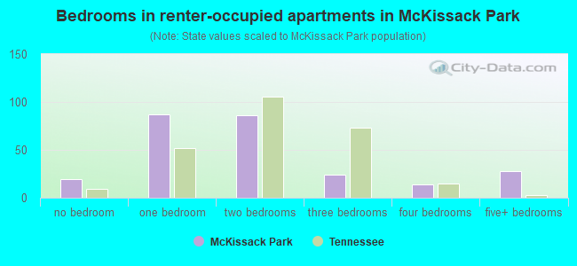 Bedrooms in renter-occupied apartments in McKissack Park