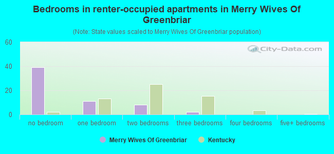 Bedrooms in renter-occupied apartments in Merry Wives Of Greenbriar