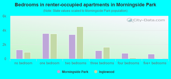 Bedrooms in renter-occupied apartments in Morningside Park