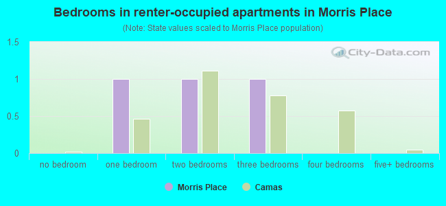 Bedrooms in renter-occupied apartments in Morris Place