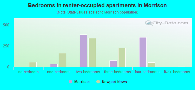 Bedrooms in renter-occupied apartments in Morrison