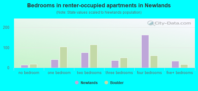 Bedrooms in renter-occupied apartments in Newlands