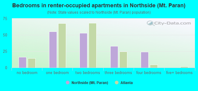 Bedrooms in renter-occupied apartments in Northside (Mt. Paran)