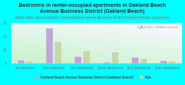 Bedrooms in renter-occupied apartments in Oakland Beach Avenue Business District (Oakland Beach)
