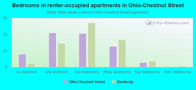 Bedrooms in renter-occupied apartments in Ohio-Chestnut Street
