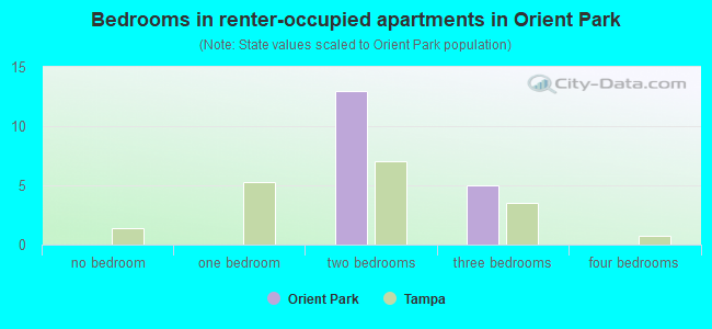 Bedrooms in renter-occupied apartments in Orient Park
