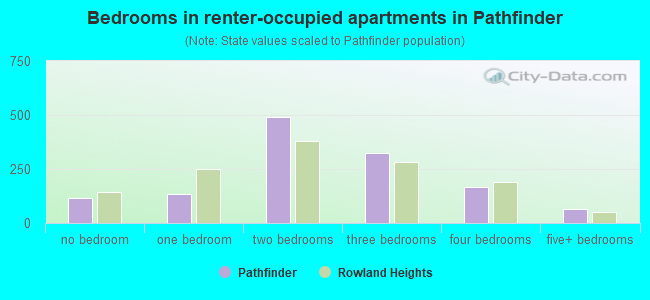 Bedrooms in renter-occupied apartments in Pathfinder