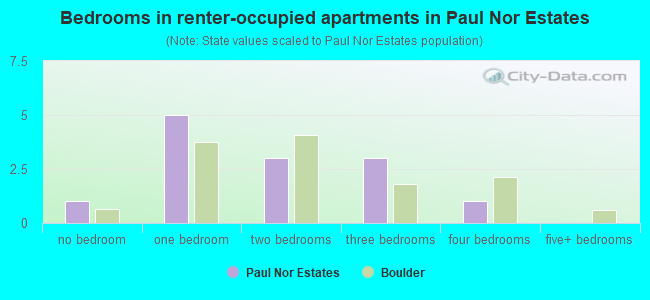 Bedrooms in renter-occupied apartments in Paul Nor Estates