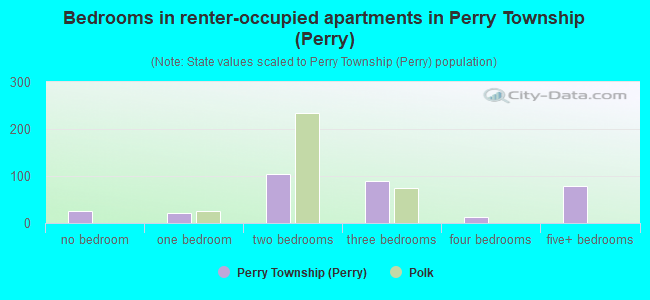 Bedrooms in renter-occupied apartments in Perry Township (Perry)