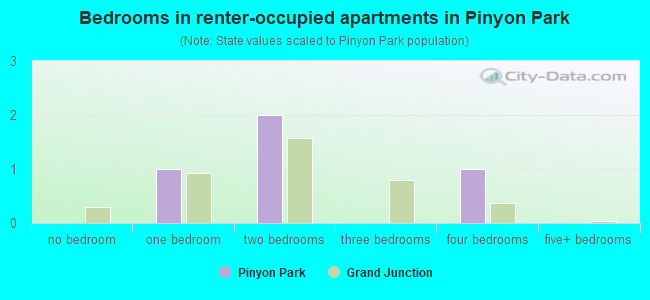 Bedrooms in renter-occupied apartments in Pinyon Park