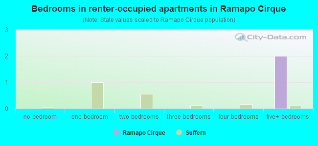 Bedrooms in renter-occupied apartments in Ramapo Cirque