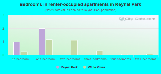 Bedrooms in renter-occupied apartments in Reynal Park