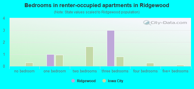 Bedrooms in renter-occupied apartments in Ridgewood