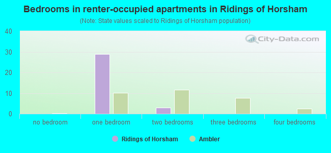 Bedrooms in renter-occupied apartments in Ridings of Horsham