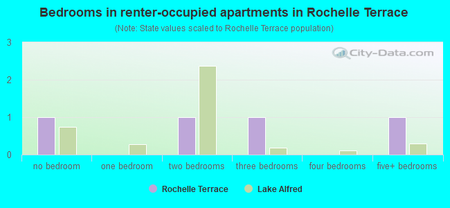 Bedrooms in renter-occupied apartments in Rochelle Terrace