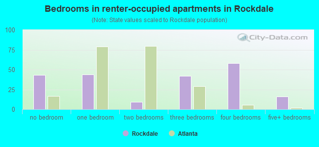 Bedrooms in renter-occupied apartments in Rockdale