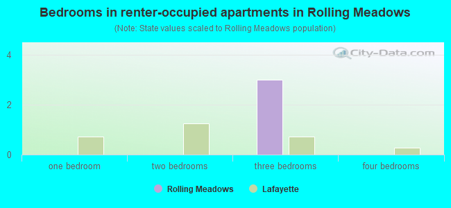 Bedrooms in renter-occupied apartments in Rolling Meadows