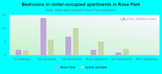 Bedrooms in renter-occupied apartments in Rose Park