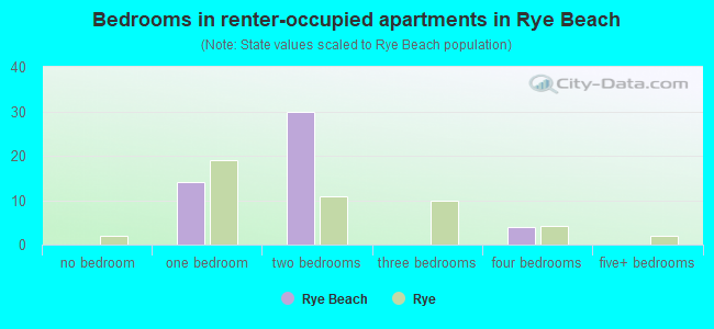 Bedrooms in renter-occupied apartments in Rye Beach