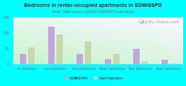 Bedrooms in renter-occupied apartments in SOMISSPO