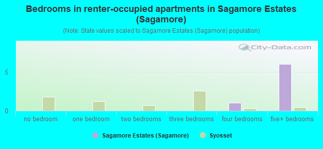 Bedrooms in renter-occupied apartments in Sagamore Estates (Sagamore)