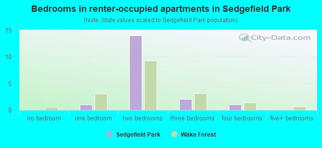 Bedrooms in renter-occupied apartments in Sedgefield Park