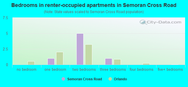 Bedrooms in renter-occupied apartments in Semoran Cross Road