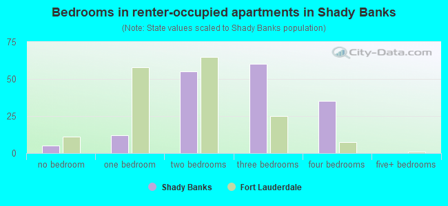 Bedrooms in renter-occupied apartments in Shady Banks