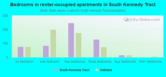 Bedrooms in renter-occupied apartments in South Kennedy Tract