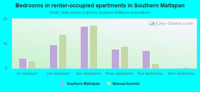 Bedrooms in renter-occupied apartments in Southern Mattapan