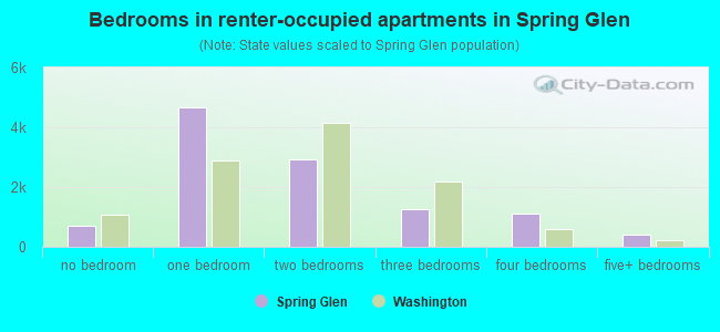 Bedrooms in renter-occupied apartments in Spring Glen