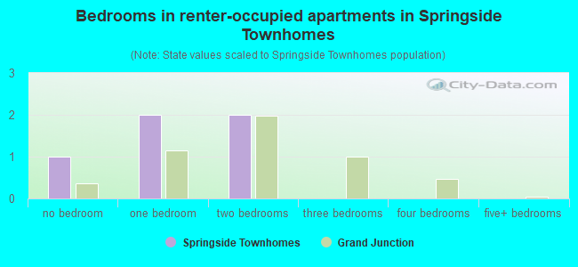 Bedrooms in renter-occupied apartments in Springside Townhomes