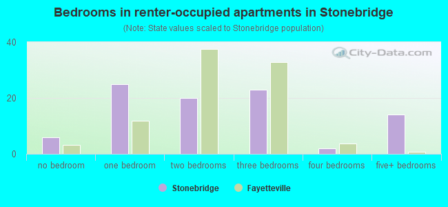 Bedrooms in renter-occupied apartments in Stonebridge