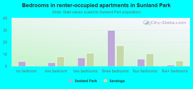 Bedrooms in renter-occupied apartments in Sunland Park