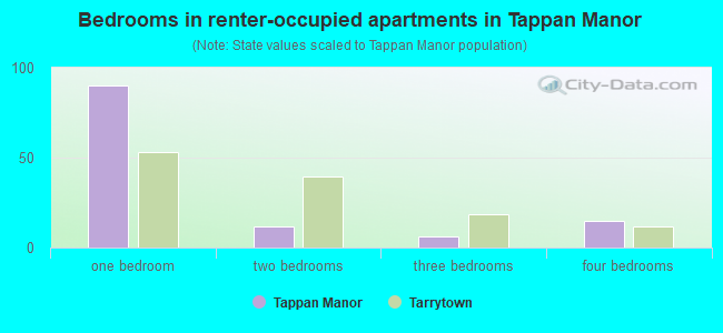 Bedrooms in renter-occupied apartments in Tappan Manor