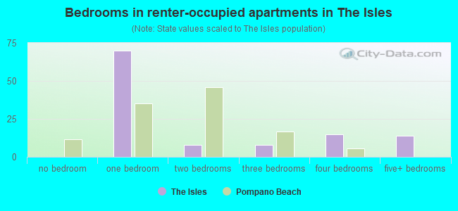 Bedrooms in renter-occupied apartments in The Isles