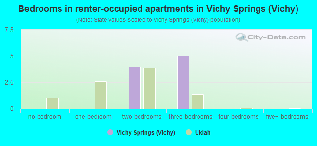 Bedrooms in renter-occupied apartments in Vichy Springs (Vichy)