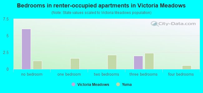 Bedrooms in renter-occupied apartments in Victoria Meadows