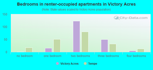 Bedrooms in renter-occupied apartments in Victory Acres