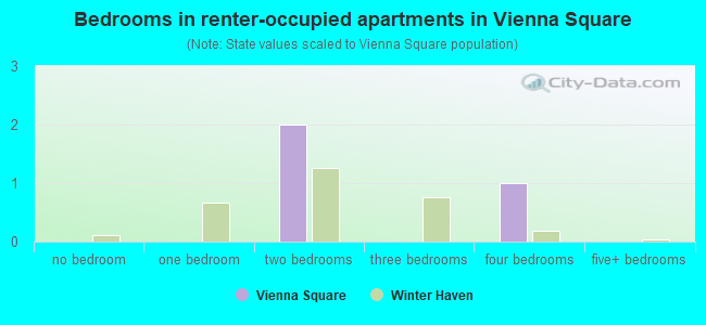 Bedrooms in renter-occupied apartments in Vienna Square