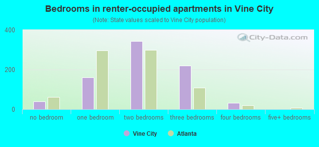Bedrooms in renter-occupied apartments in Vine City