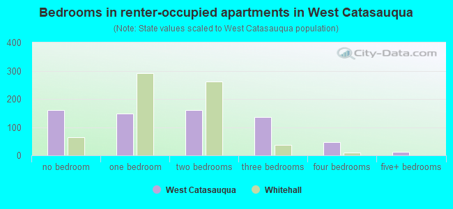 Bedrooms in renter-occupied apartments in West Catasauqua