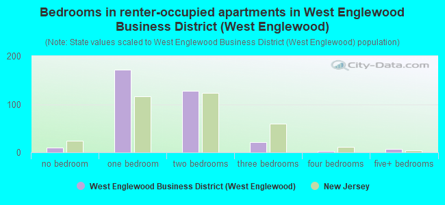 Bedrooms in renter-occupied apartments in West Englewood Business District (West Englewood)